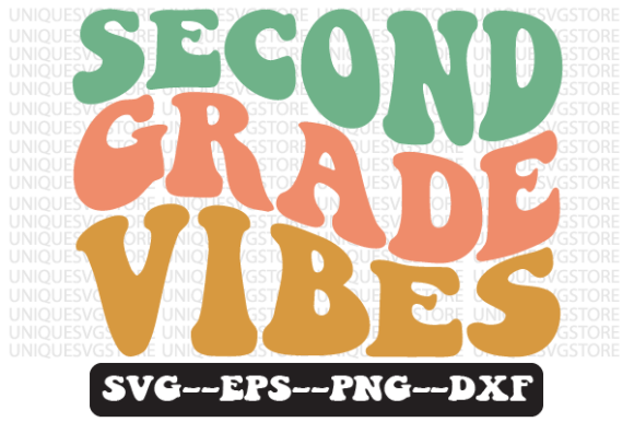 Second Grade Vibes Wavy Retro Svg Design