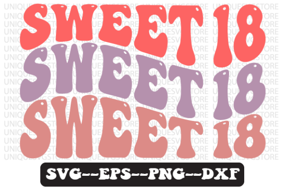 Sweet 18 Wavy Retro Svg Design Review