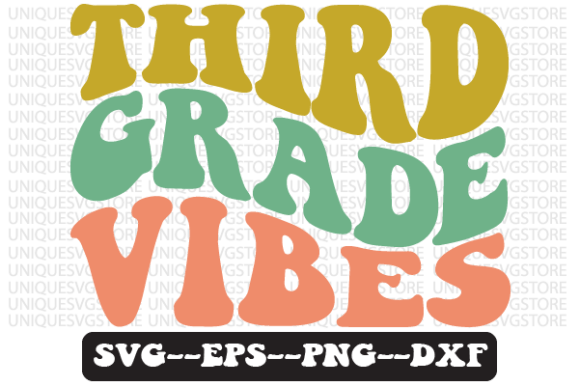 Third Grade Vibes Wavy Retro Svg Design